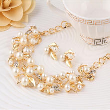 Jewels Galaxy Luxuria Gold Plated White Pearl Necklace Set