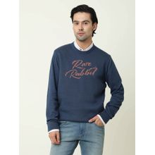 RARE RABBIT Teedo Navy Graphic Jacquard Sweater