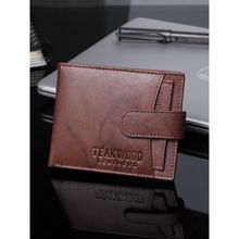 Teakwood Men Brown Solid Rfid Two Fold Wallet