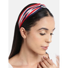 Blueberry Red And Blue Stripe Printed Knot Hairband
