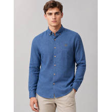 LINENWEAR Men Blue Textured Regular Fit Pure Linen Shirt
