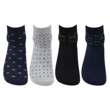 Bonjour Men's Formal Ankle Length Business/office Socks-pack Of 4 - Multi-Color (Free Size)