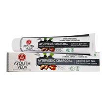Ayurvedic Charcoal White Toothpaste with Bamboo Charcoal & Turmeric for Deep Cleaning & Whitening