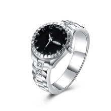 Jewels Galaxy Exclusive Watch Design Silver Plated Adjustable Ring Jewellery For Women