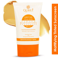 Qurez Mattifying Tinted Sunscreen SPF 50 Pa++++ Oxybenzone & Omc Free - Hybrid