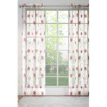 GM Floral Lemonade Pink Sheer Door Curtains (Pack of 2) (7 Feet)