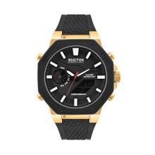 Reaction Kenneth Cole Black Round Dial Multi Function Watch for Men-KRWGP0069108