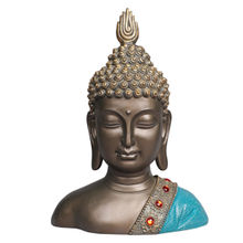 Tansha Qu Ashnam Buddha Bust - Bronze Blue