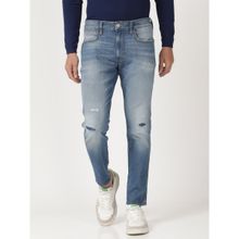Wrangler Men Bostin Cropped Blue Jeans (Slim)
