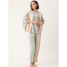 Clt.s Striped Multicolor Top and Pyjama (Set of 2)