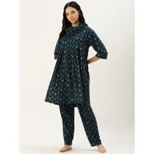 Clt.s Floral Blue Kurti and Pyjama (Set of 2)