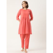 Clt.s Printed Pink Kurti and Pyjama (Set of 2)