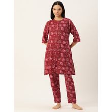 Clt.s Floral Red Kurta & Pyjama (Set of 2)
