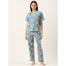 Clt.s Graphic Blue T-Shirt and Pyjama (Set of 2)
