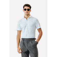 Snitch White Solid Half Sleeves Slim Semi Formal Shirt for Men