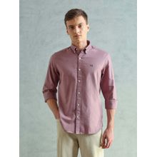Arrow Sports Men Smart Slim Fit Solid Mauve Shirt