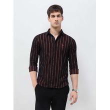 U.S. Polo Assn. Denim Co. Men's Vertical Striped Corduroy Wine Shirt