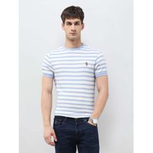 U.S. Polo Assn. Denim Co. Men's Horizontal Striped Denim Legacy Blue T-shirt