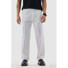Snitch White Regular Fit Cargo Pant