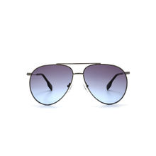 French Connection Blue Lens Aviator Sunglass Full Rim Metallic Frame With Gradient (FC 7586 C3)