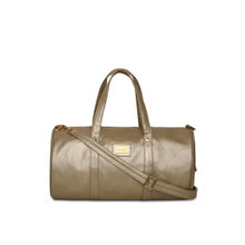 KLEIO Unisex PU Leather Mediun Size Travel Weekender Gym Gold Duffle Bag (HO7003KL-AU)