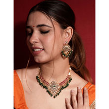 Niscka Exquisite Traditional Ruby and Emerald Kundan Necklace Set