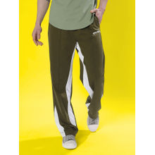 WEARDUDS Floppy Flared Contrast Trackpant Olive