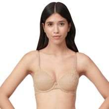 Amante Lace Dream Lightly Padded Wired Lace Bra-Nude