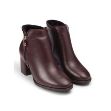 MODARE Burgundy Block Heel Chelsea Boots