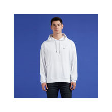 Pepe Jeans White Typography Full Sleeve Oversized Hoodie