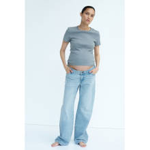 H&M Women Blue MAMA Wide Low Waist Jeans