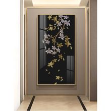 The Next Decor Ivory Bloom Glass Finish Vertical Wall Art