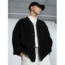 Puma MMQ Men Black Relaxed Fit Cardigan