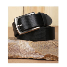KASTNER Men Textured Formal Leather Belt - Black