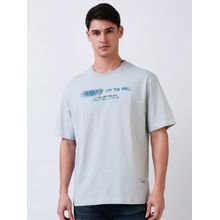 Spykar Men Grey Loose Fit Graphic Half Sleeve Casual T-Shirt