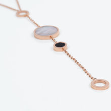 Fablestreet Circular Disc Necklace - Rose Gold Colour
