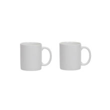 CLAY CRAFT Fine Ceramic White Solid Milk Mug 340 ml - Set of 2