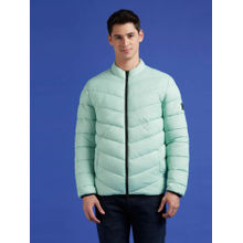 Pepe Jeans White Textured Full Sleeve Quilted Puffer Jacket