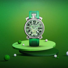 GaGa MILANO Swiss Made Watch Green Skeleton Dial Mechanical Unisex Watch-5310CG03K0SYGR0 (M)
