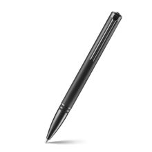 Lapis Bard Contemporary Torque Ballpoint Pen - Matte Black With Shiny Black Trim
