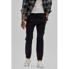 Snitch Black Slim Fit Cargo Joggers