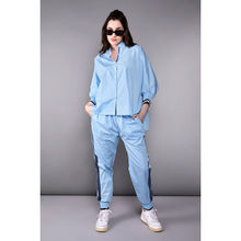 Tuna London Blue Solid Accented Tracksuit (Set of 2)