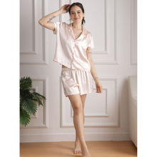 Slumber Jill Peach Luxe Collared Shirt with Shorts (Set of 2)