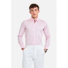 Snitch Men Light Pink Solid Full Sleeves Slim Formal Shirt