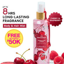 Nykaa Wanderlust Body & Hair Mist - Sugar Plum Cherry Long Lasting Perfume | Raspberry & Rose Scent