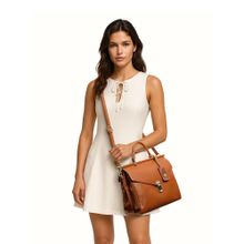 Hidesign Kowloon 01 Women Tan Messenger Bag with Detachable Strap (M)