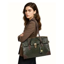 Hidesign KOWLOON 03 Genuine Leather Women Olive Tote Bag (L)