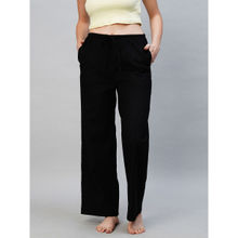 Drape In Vogue Women Black Corduroy Pyjama