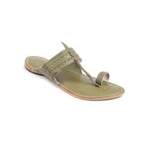 Korakari Men Unique Seaweed Kolhapuri Chappal with Star Punching