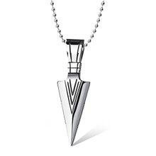 OOMPH High Polished The Silver Arrow Stainless Steel Rocking Pendant Necklace Chain for Men